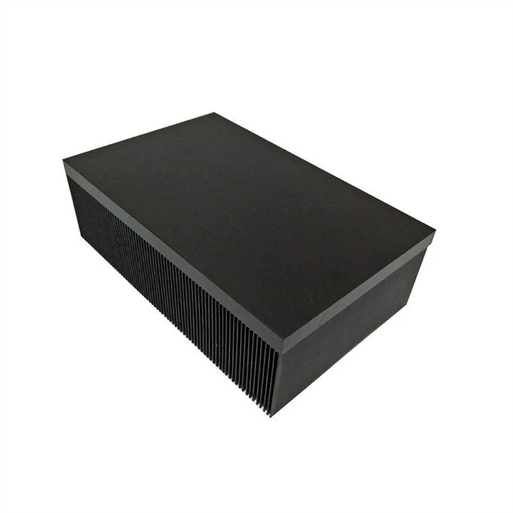 อลูมิเนียม Skiving และ CNC Machining Radiator พร้อม Black Anodizing